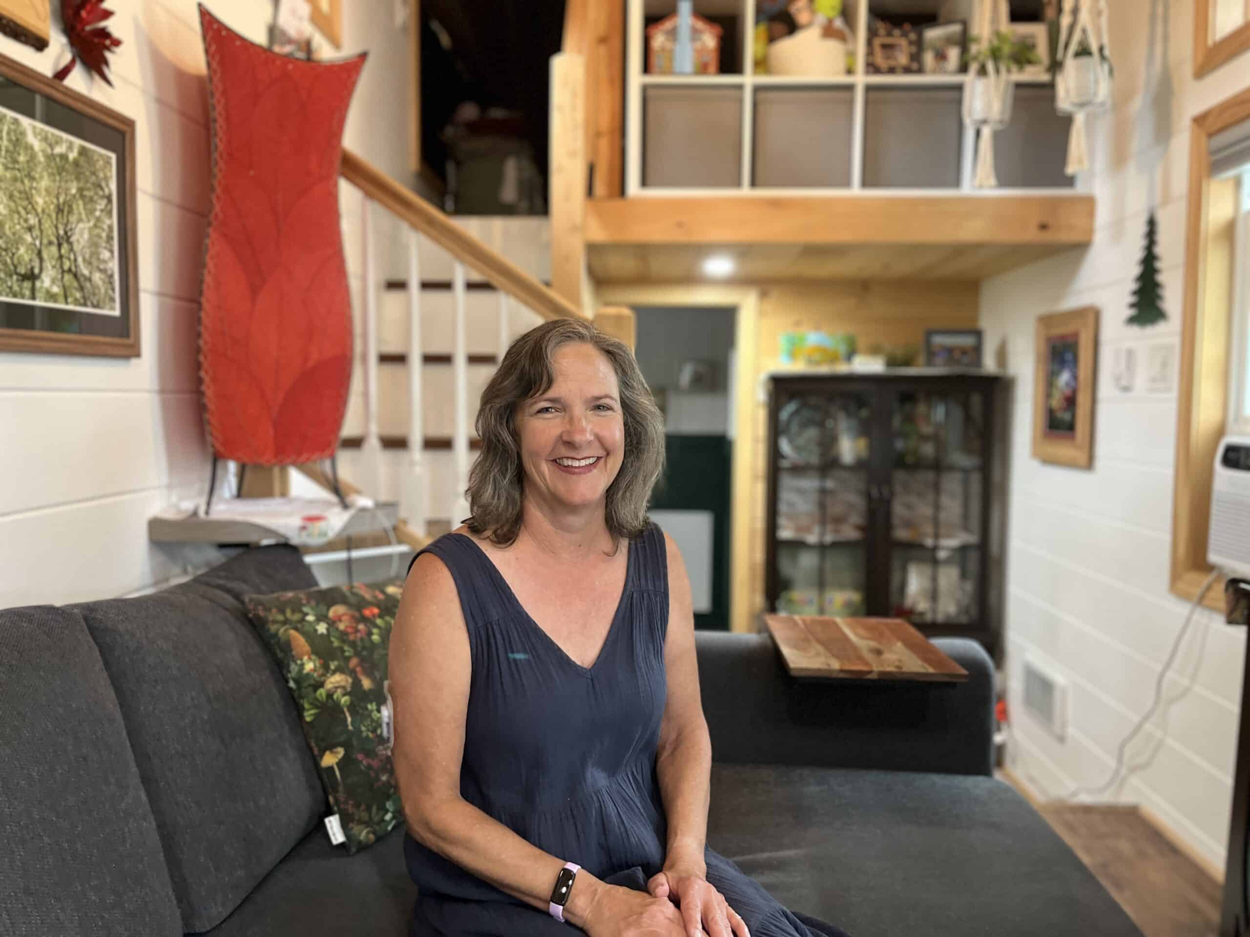 Person sitting in her home