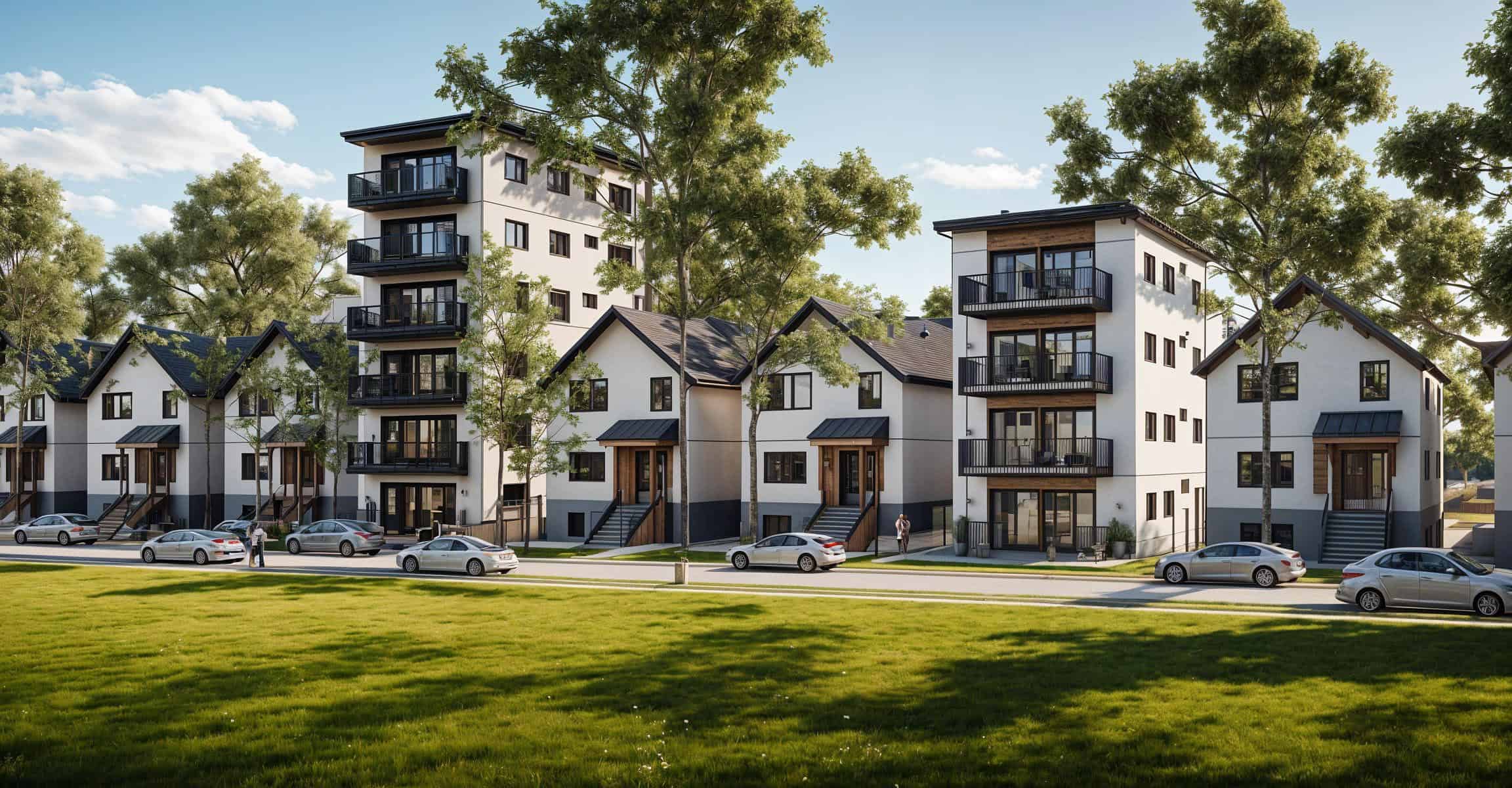 Three-bedroom flats on a park, concept drawing (Bryn Davidson/LaneFab, 2025).