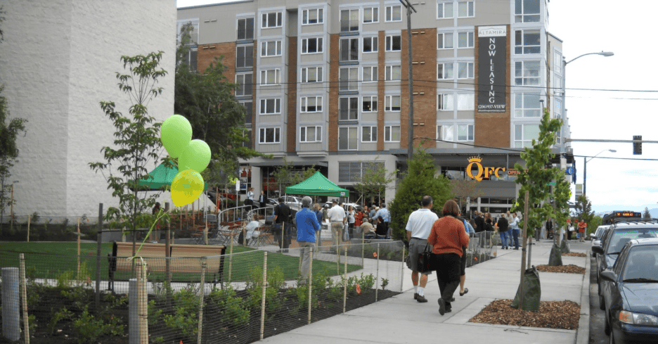Junction Plaza Park, June 2010. Photo by Seattle Department of Transportation.