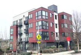 A single-stair apartment building of 22 homes, with an elevator, in Seattle’s Eastlake neighborhood. The passage of SB 5156 means more new apartment and condo homes can benefit from elevators in the future—a win for affordability and accessibility. Photo by Dan Bertolet.