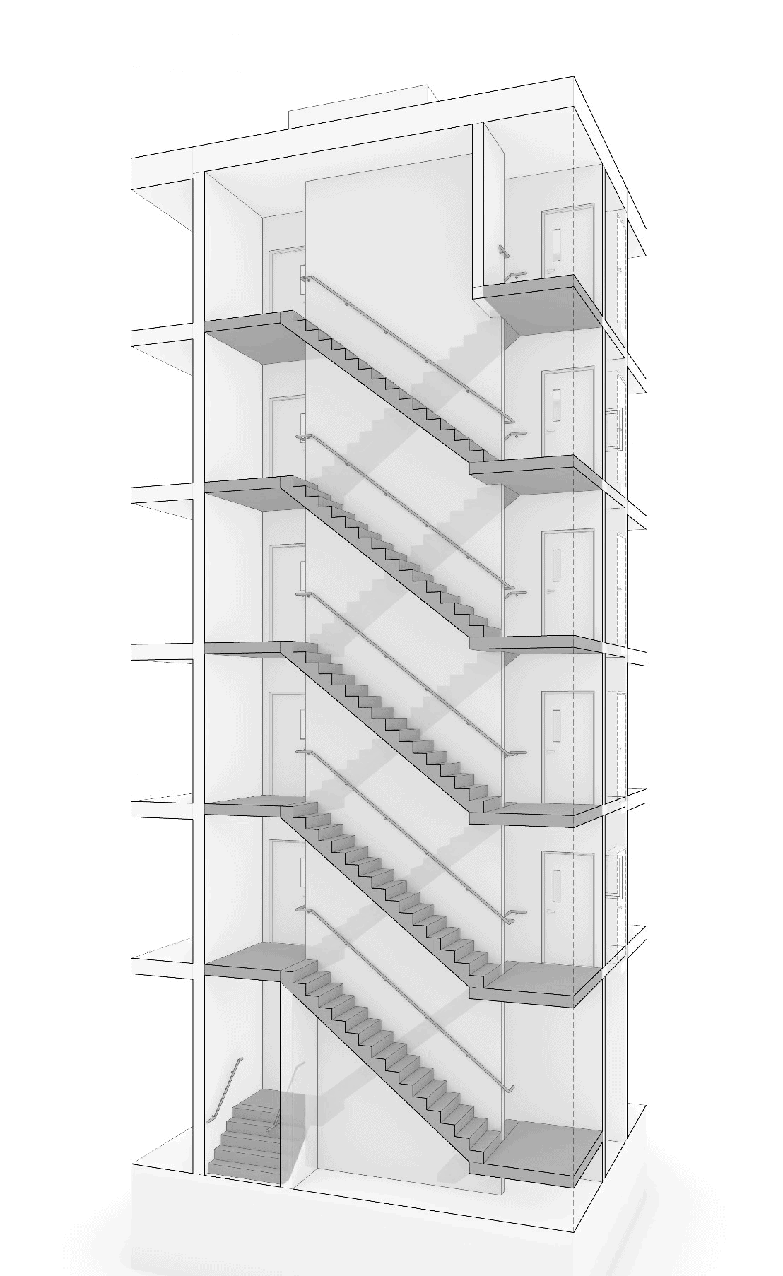 Scissor stair diagram