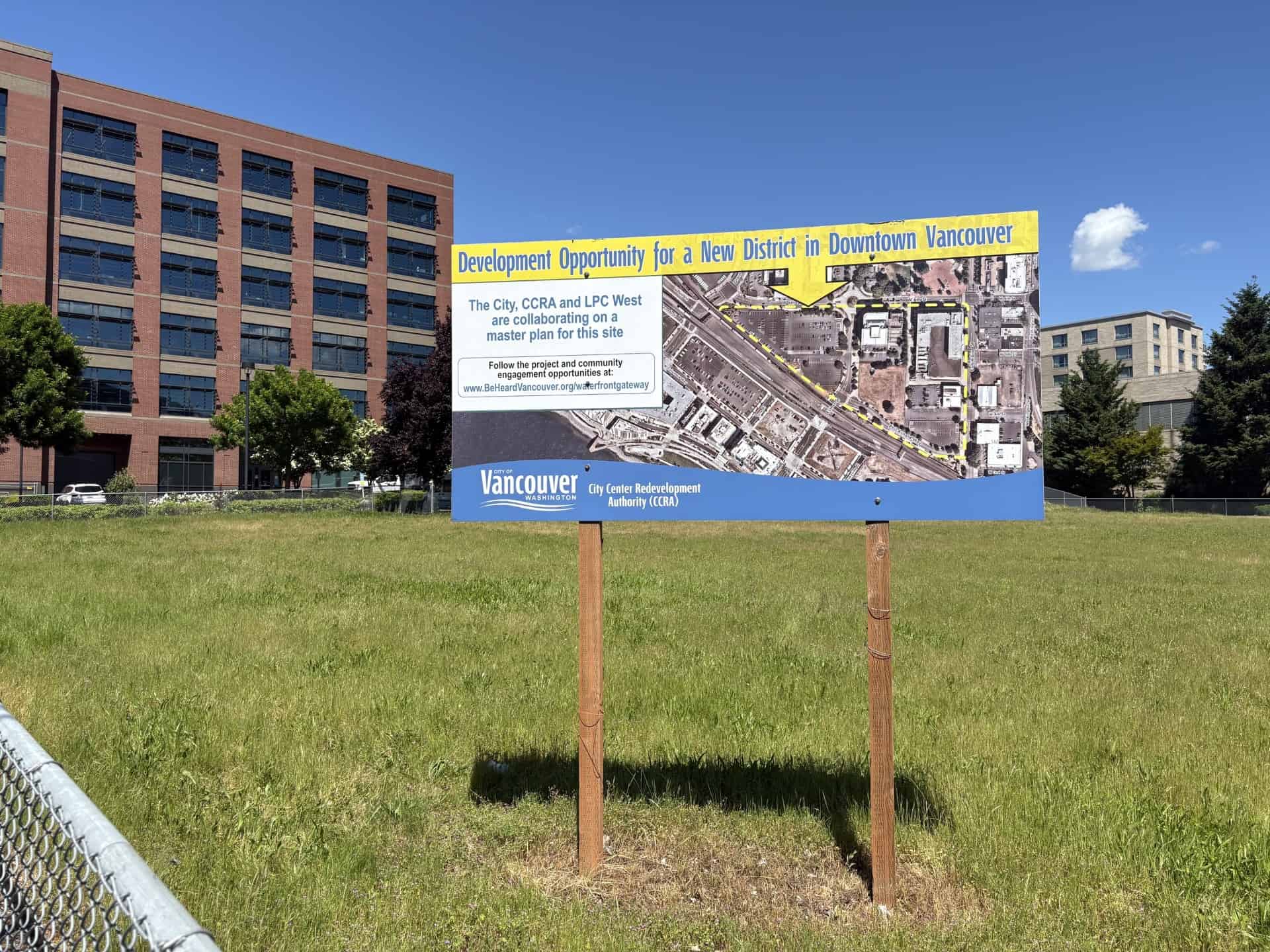 The site of NW Natural’s proposed thermal energy network pilot in Vancouver, Washington. Photo by Emily Moore.