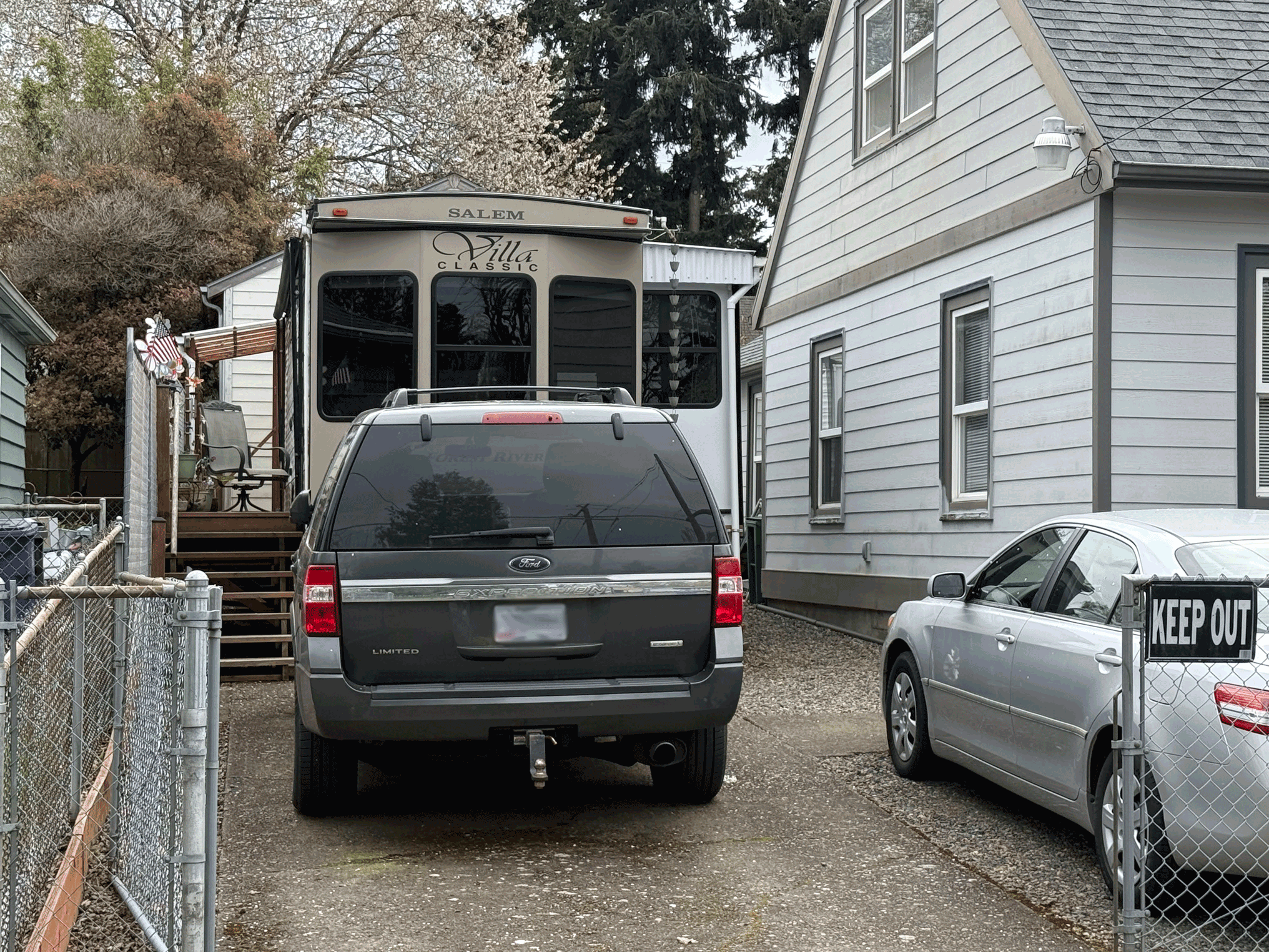 This RV is a longer-term residence, as evidenced by the custom porch. Photo by Kol Peterson.